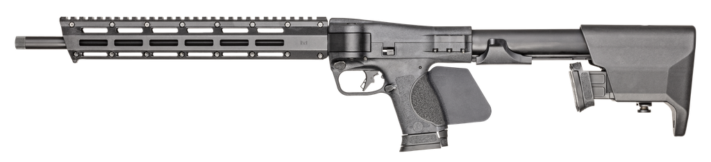 SMITH & WESSON 14142 M&P FPC *CA COMPLIANT 9MM 10+1 16.25" BLACK OXIDE STEEL BARREL BLACK ANODIZED PICATINNY RAIL ALUMINUM RECEIVER M-LOK HANDGUARD FOLDING BLACK SYNTHETIC STOCK BLACK BACKSTRAP GRIP