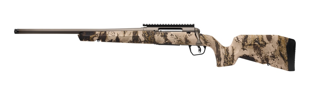 SAVAGE ARMS 32345 AXIS 2 PRO COMPACT 243 WIN 4+1 20" GUN METAL BRONZE CERAKOTE HEAVY SPORTER THREADED BARREL & PICATINNY RAIL CARBON STEEL RECEIVER, FIXED WESTERN CAMO SYNTHETIC STOCK, LEFT HAND