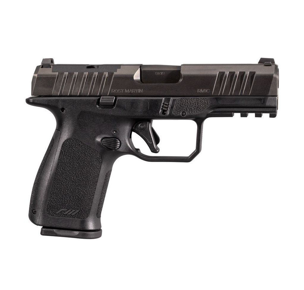 ROST MARTIN RM1CBLKOSP15 RM1C  9MM LUGER 15+1 4" BLACK MATCH GRADE BARREL, BLACK TENIFER OPTIC READY/SERRATED STEEL SLIDE, BLACK POLYMER FRAME W/PICATINNY RAIL, TEXTURED GRIP, AMBIDEXTROUS