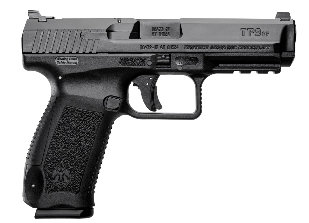 CANIK HG4865N TP9 SF FULL SIZE 9MM LUGER 18+1 4.46" BLACK NITRIDE MATCH GRADE BARREL, BLACK CERAKOTE SERRATED STEEL SLIDE & POLYMER FRAME W/PICATINNY RAIL, BLACK INTERCHANGEABLE BACKSTRAP GRIP