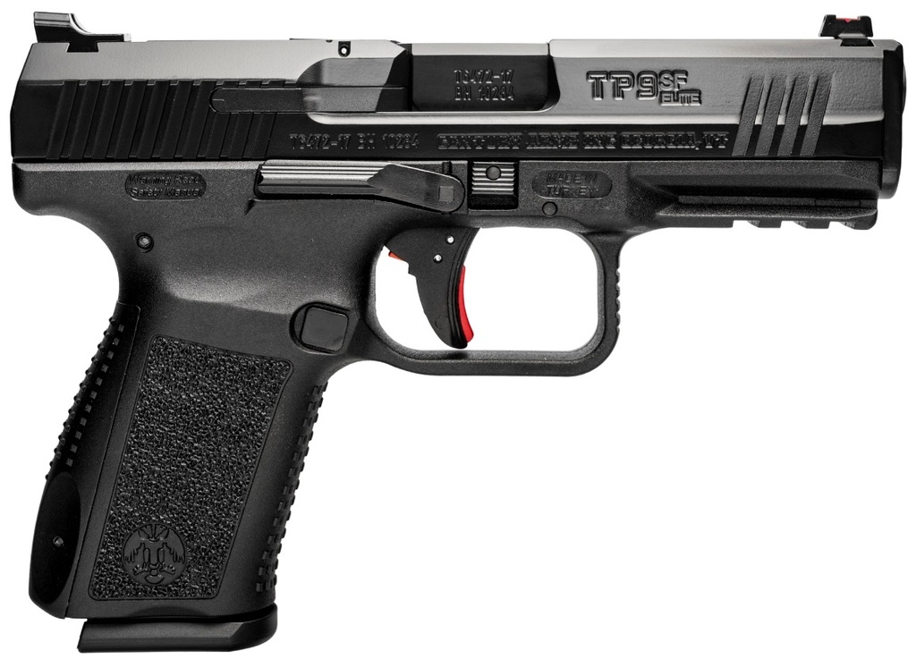 CANIK HG4870N TP9SF ELITE 9MM LUGER 10+1 4.19" BLACK NITRIDE MATCH GRADE BARREL, SERRATED STEEL SLIDE & POLYMER FRAME W/PICATINNY RAIL, BLACK INTERCHANGEABLE BACKSTRAP GRIP