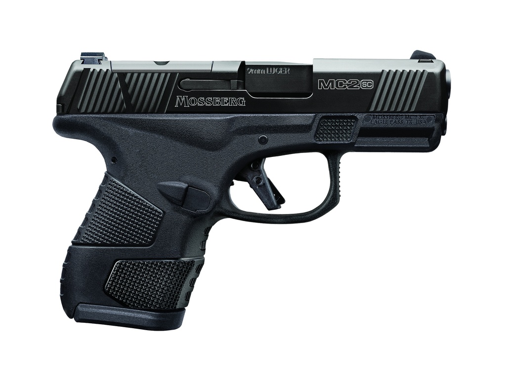 MOSSBERG 89046 MC2SC SUB-COMPACT 9MM LUGER CALIBER WITH 3.40" BARREL, 10+1 CAPACITY, MATTE BLACK FINISH FRAME, SERRATED/OPTIC CUT BLACK DLC STAINLESS STEEL SLIDE & AGGRESSIVE TEXTURED POLYMER GRIP
