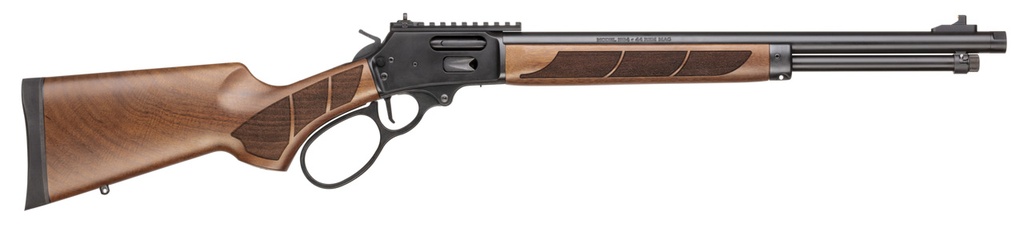SMITH & WESSON 13811 1854  45 LONG 9+1 19.25" BLACK ARMORNITE THREADED BARREL, BLACK ARMORNITE PICATINNY RAIL STAINLESS STEEL RECEIVER, FIXED WALNUT W/TEXTURED GRIP PANELS STOCK, LARGE LOOP