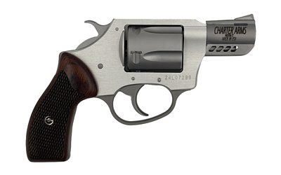 CHARTER ARMS 53802 COYOTE  SMALL 380 ACP 5 SHOT 2" PORTED STAINLESS STEEL BARREL, STAINLESS STEEL CYLINDER, ANODIZED ALUMINUM FRAME, ROSEWOOD CHECKERED GRIP, EXPOSED HAMMER