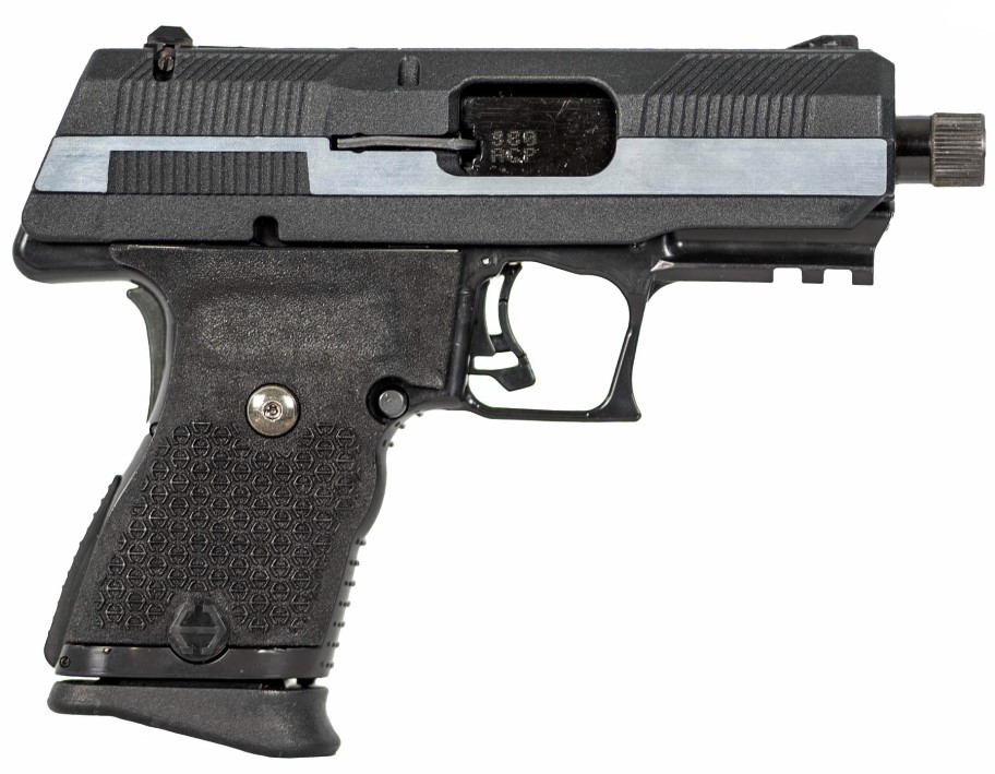 HI-POINT YC380CF YC380  380 ACP 10+1 3.93" BLACK THREADED BARREL, BLACK/CHROME YC9 STYLED/SERRATED STEEL SLIDE, BLACK POLYMER FRAME W/PICATINNY RAIL, BLACK PLASTIC GRIP