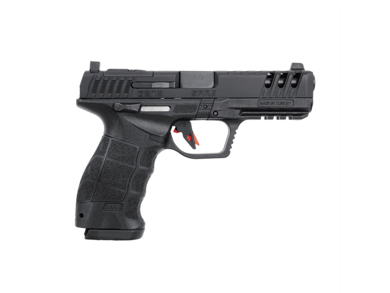 SAR USA SAR9G3BL SAR9 GEN3 FULL SIZE FRAME 9MM LUGER 17+1 4.40" BLACK STEEL BARREL, BLACK CERAKOTE SERRATED STEEL SLIDE, BLACK CERAKOTE POLYMER FRAME W/PICATINNY RAIL, BLACK POLYMER GRIP