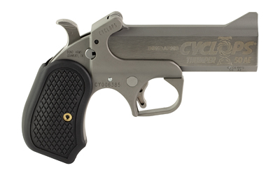 BOND ARMS BACY CYCLOPS THUMPER 50 AE 1 SHOT 4.25" BLACK/SS STAINLESS STEEL BARREL, BLACK ROUGH & TUMBLE STAINLESS STEEL FRAME, BLACK B6 RESIN GRIPS