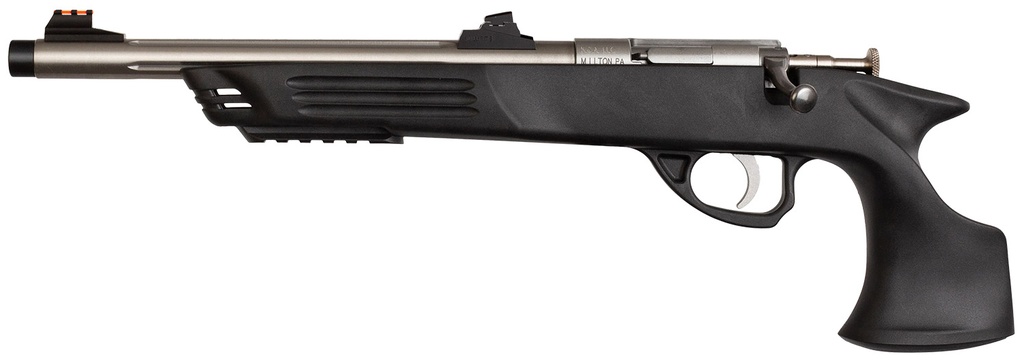 CRICKETT KSA796 HUNTER ADULT 22 WMR 1RD 9" THREADED SINGLE SHOT STAINLESS BARREL, BLACK SYNTHETIC GRIPS