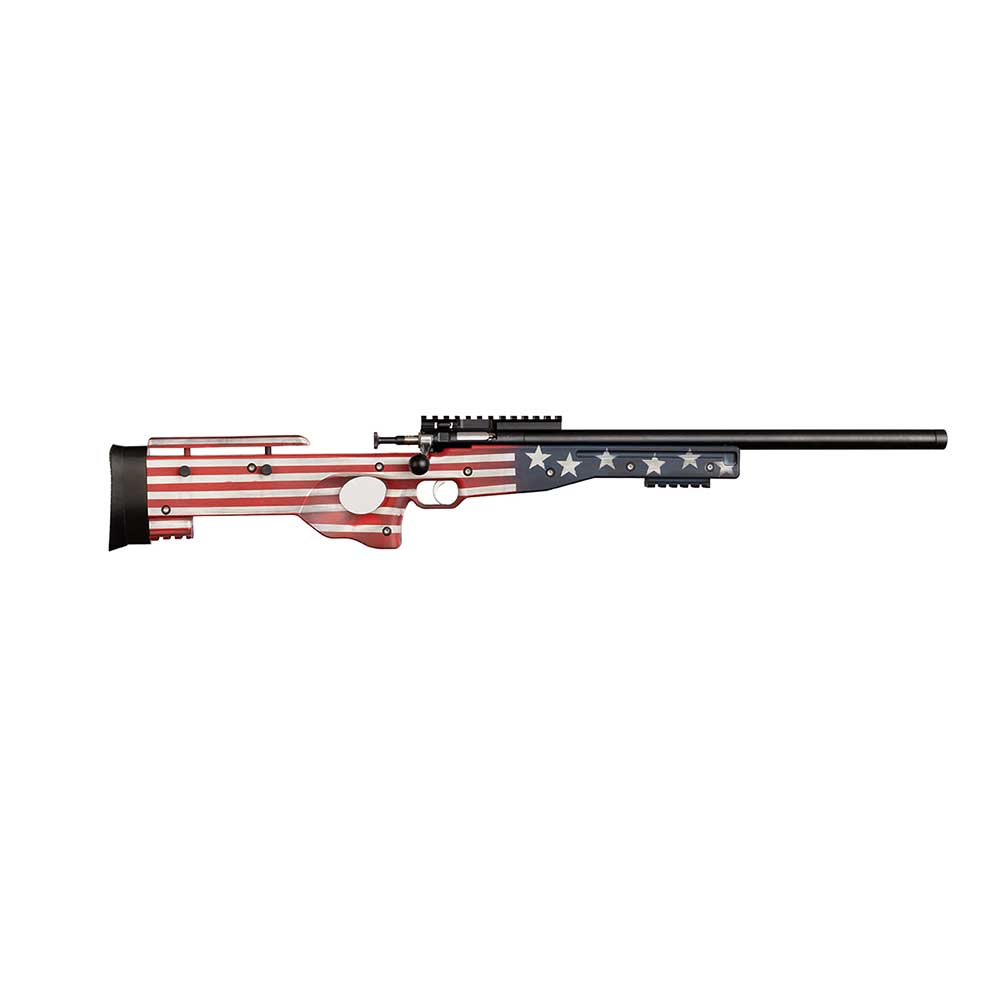 CRICKETT KSA2150-OG PRECISION  FULL SIZE 22 LR SINGLE SHOT 16.10" BLUED THREADED BULL BARREL, BLUED CRICKETTINNY RAIL STEEL RECEIVER, OLD GLORY SYNTHETIC ADJ LOP STOCK