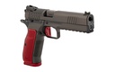 DAN WESSON 92013 DWX  9MM LUGER 10+1 4.95" BLACK MATCH GRADE BARREL, BLACK DLC OPTICS READY SERRATED STEEL SLIDE, BLACK ALUMINUM FRAME W/BEAVERTAIL & PICATINNY RAIL, RED TEXTURED ALUMINUM GRIP