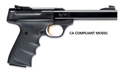BROWNING 051407490 BUCK MARK STANDARD *CA COMPLIANT 22 LR 10+1 5.50" SLAB SIDE BARREL, MATTE BLACK SERRATED STEEL SLIDE & ALUMINUM FRAME, BLACK OVERMOLDED GRIPS