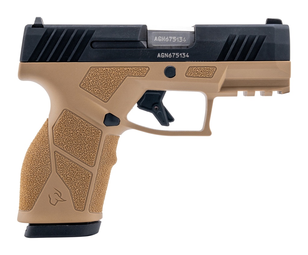 TAURUS 1-GX2931T-10 GX2  9MM LUGER 10+1 3.37" MATTE STAINLESS STEEL BARREL, MATTE BLACK SERRATED STAINLESS STEEL SLIDE, TAN POLYMER FRAME W/PICATINNY RAIL, POLYMER GRIP