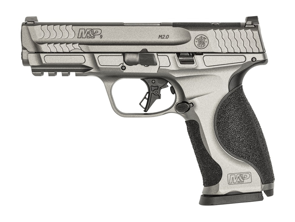 SMITH & WESSON 14161 M&P M2.0  FULL SIZE FRAME 9MM LUGER 10+1 4.63" BLACK STEEL BARREL, GRAY OPTIC CUT/SERRATED STEEL SLIDE, GRAY ALUMINUM FRAME W/PICATINNY RAIL, BLACK POLYMER GRIP