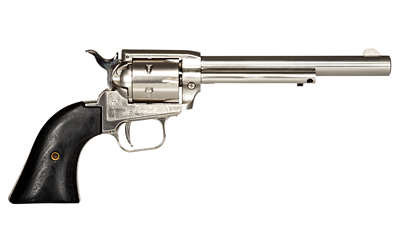 HERITAGE MFG RR22NI6BW ROUGH RIDER  22 LR 6RD 6.50" NICKEL STEEL BARREL, NICKEL ALUMINUM FRAME, MATTE NICKEL CYLINDER, BLACK LAMINATE GRIP, HAMMER/THUMB SAFETY, EXPOSED HAMMER