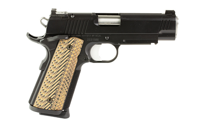 DAN WESSON 01795 SPECIALIST COMMANDER FULL SIZE FRAME 45 ACP 8+1 4.25" STAINLESS STEEL BARREL, BLACK DUTY SERRATED STEEL SLIDE, BLACK DUTY STEEL FRAME W/PICATINNY RAIL, BLACK/BROWN G10 GRIP