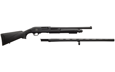 CHARLES DALY 930374 301 COMBO FULL SIZE 12 GAUGE PUMP 3" 5+1 18.50/28" BLACK STEEL VENT RIB BARREL, BLACK ALUMINUM RECEIVER, BLACK SYNTHETIC STOCK, BERETTA/BENELLI MOBIL CHOKE SYSTEM