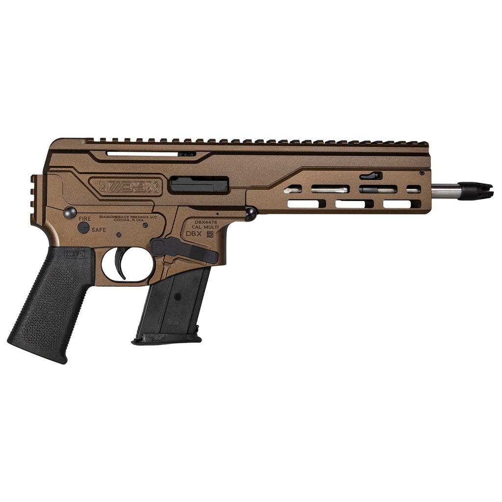 DIAMONDBACK DB1614L071 DBX  5.7X28MM 20+1 8" STAINLESS THREADED BARREL, M-LOK HANDGUARD, MIDNIGHT BRONZE CERAKOTE ALUMINUM PICATINNY RAIL RECEIVER, BLACK MAGPUL K GRIP