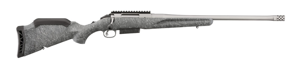 RUGER 46907 AMERICAN II  FULL SIZE 400 LEGEND 5+1 20" COBALT CERAKOTE SPIRAL FLUTED THREADED BARREL & ALLOY STEEL RECEIVER W/PICATINNY RAIL, GRAY SPLATTER ADJ LOP SYNTHETIC STOCK
