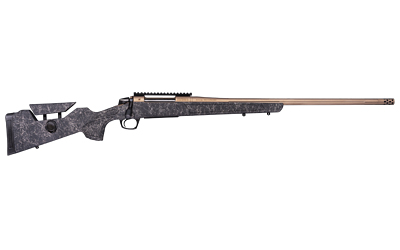CVA CR3969F CASCADE LONG RANGE HUNTER FULL SIZE 7MM PRC 24" SMOKED BRONZE CERAKOTE STEEL THREADED BARREL, BLACK W/SMOKED BRONZE WEB SYNTHETIC STOCK