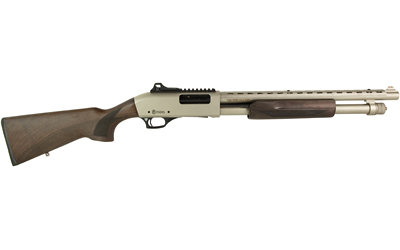 CITADEL FRMN1220NKL MARINER  12 GAUGE PUMP 3" 4+1 18.50"  NICKEL FULL HEAT SHIELD BARREL, NICKEL PICATINNY RAIL STAINLESS STEEL RECEIVER, FIXED WALNUT WOOD STOCK