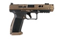 CANIK HG7854N TTI COMBAT FULL SIZE FRAME 9MM LUGER 18+1 4.60" BLACK NITRIDE FLUTED/PORTED BARREL, BURNT BRONZE CERAKOTE OPTIC CUT/SERRATED STEEL SLIDE, BLACK POLYMER FRAME W/PICATINNY RAIL