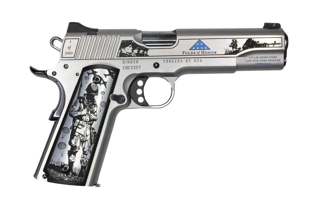 CNC FIREARMS CNCFOLDSHONOR FOLDS OF HONOR  LIMITED EDITION 45 ACP 7+1 5" MATCH GRADE BARREL, ENGRAVED/SERRATED STAINLESS STEEL SLIDE, STAINLESS STEEL FRAME W/BEAVERTAIL, SCENIC ALUMINUM GRIP
