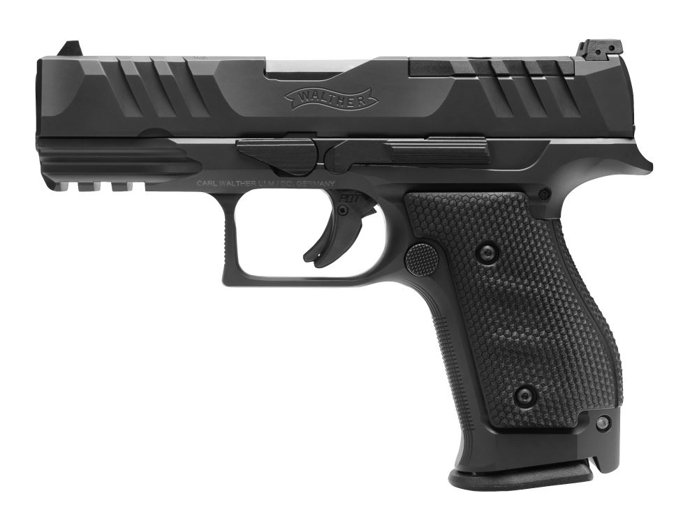 WALTHER ARMS 2872111 PDP STEEL FRAME 9MM LUGER 15+1 4" BLACK STEEL BARREL, MATTE BLACK TENIFER OPTIC READY/SERRATED STEEL SLIDE, BLACK STEEL FRAME W/PICATINNY RAIL, TEXTURED WRAPAROUND GRIP
