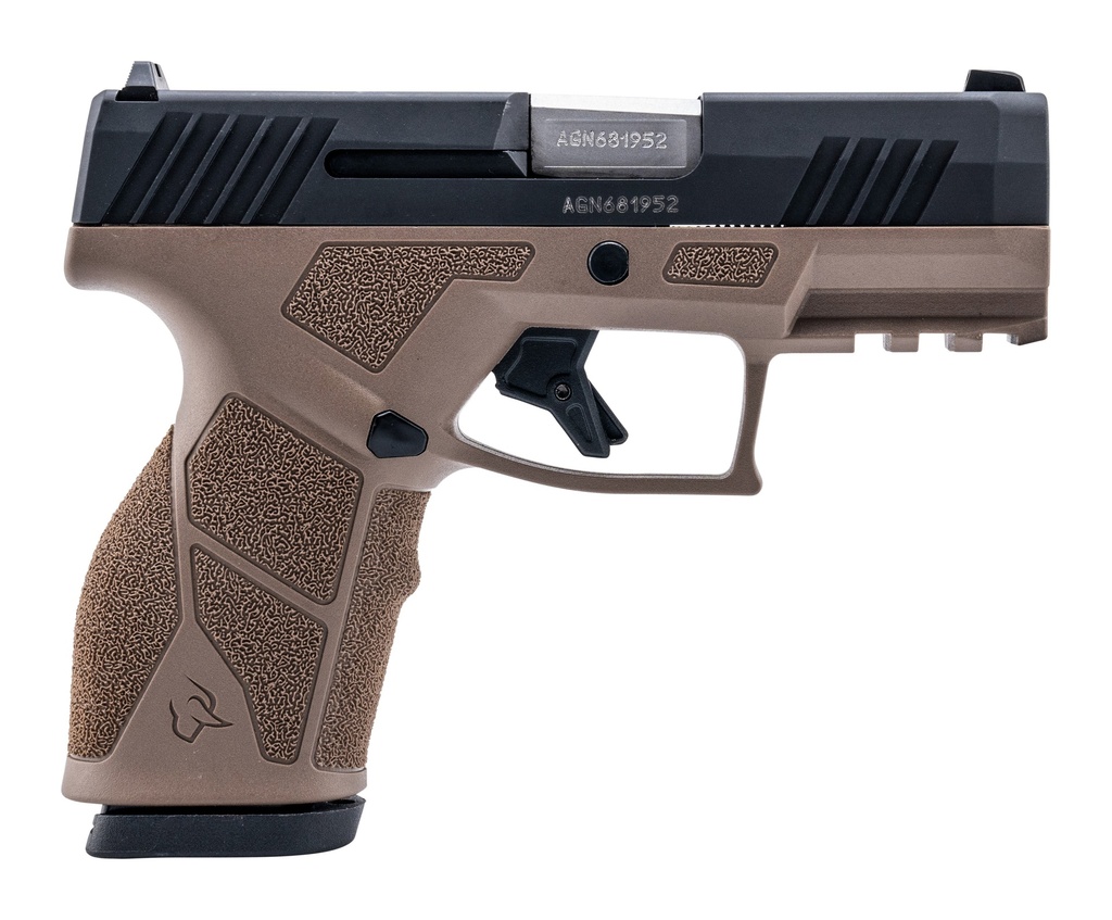 TAURUS 1-GX2931B GX2  9MM LUGER 13+1 3.37" MATTE STAINLESS STEEL BARREL, MATTE BLACK SERRATED STAINLESS STEEL SLIDE, BROWN POLYMER FRAME W/PICATINNY RAIL, POLYMER GRIP