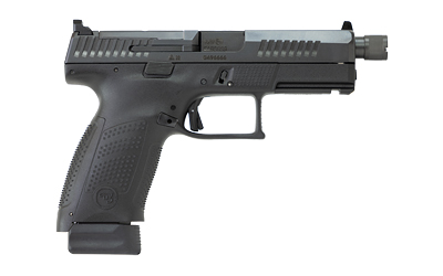 CZ-USA 91513 P-10 C  COMPACT 9MM LUGER 17+1 4.02" BLACK THREADED BARREL, BLACK NITRIDE OPTIC READY/SERRATED STEEL SLIDE, BLACK POLYMER FRAME W/PICATINNY RAIL, INTERCHANGEABLE BACKSTRAP GRIP