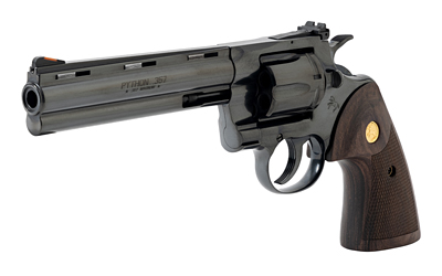 COLT MFG PYTHONBP6WTS PYTHON TARGET 357 MAG/38 SPECIAL 6 SHOT 6" MATTE BLACK CARBON STEEL RECESSED TARGET VENT RIB BARREL, CYLINDER & FRAME, WALNUT W/MEDALLION GRIP, EXPOSED HAMMER