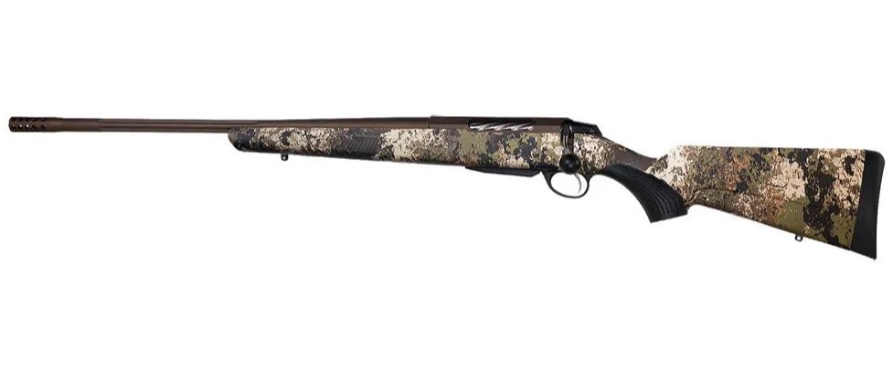 TIKKA JRTXVW482 T3X LITE 6.5 CREEDMOOR 3+1 24.30" FLUTED/THREADED, MIDNIGHT BRONZE CERAKOTE BARREL/REC, VEIL WIDELAND SYNTHETIC STOCK, INTERCHANGEABLE GRIP, MUZZLE BRAKE LEFT HAND