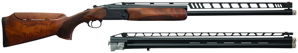 CHARLES DALY 930410 202 UNSINGLE COMBO 12 GAUGE BREAK OPEN 2.75" 2RD 32" BLACK OVER/UNDER VENT RIB BARREL, BLACK STEEL RECEIVER, ADJ CHEEK RISER WALNUT WOOD STOCK