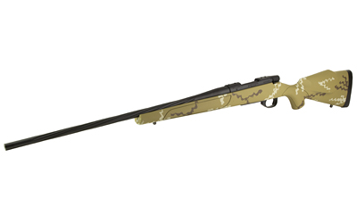 WEATHERBY VHH222RR6B VANGUARD OUTFITTER 22-250 REM 5+1 24" THREADED/SPIRAL FLUTED, GRAPHITE BLACK BARREL/REC, TAN WITH BROWN & WHITE SPONGE SYNTHETIC STOCK, ACCUBRAKE MUZZLE BRAKE, ADJ. TRIGGER