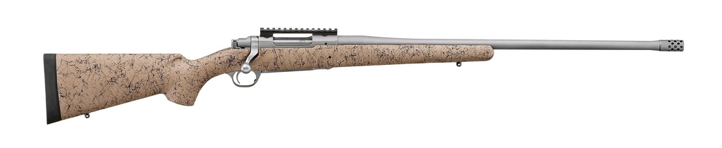 RUGER 57153 HAWKEYE FTW HUNTER FULL SIZE 308 WIN 4+1 24" MATTE STAINLESS STEEL THREADED BARREL, PICATINNY RAIL STAINLESS STEEL RECEIVER, SPECKLED TAN/BLACK HS PRECISION SYNTHETIC STOCK