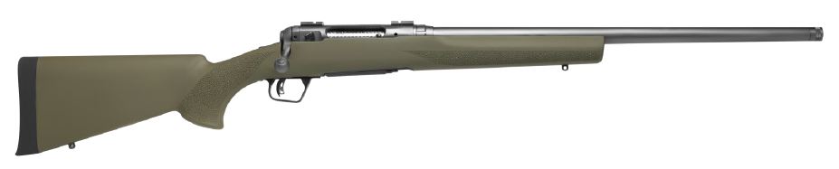 SAVAGE ARMS 58137 110 TRAIL HUNTER 450 BUSHMASTER 3+1 20" THREADED/MEDIUM HEAVY PROFILE, TUNGSTEN GRAY CERAKOTE BARREL/REC, OD GREEN HOGUE OVERMOLD STOCK, ADJ. ACCUTRIGGER, WEAVER BASE