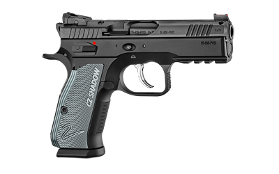 CZ-USA 91252 SHADOW 2  COMPACT FRAME 9MM LUGER 15+1, 4" BLACK STEEL BARREL, BLACK NITRIDE SERRATED STEEL SLIDE, BLACK STEEL FRAME W/BEAVERTAIL & PICATINNY RAIL, AMBIDEXTROUS