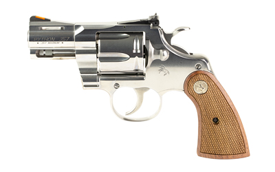 COLT MFG PYTHONSP2WCTS PYTHON  357 MAG/38 SPECIAL 6 SHOT 2.50" STAINLESS RECESSED TARGET/VENT RIB BARREL, STAINLESS CYLINDER & FRAME, WALNUT W/COLT MEDALLION GRIP