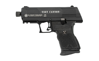 HI-POINT YC9YEET YC9  9MM LUGER 10+1 4.12" BLACK STEEL THREADED BARREL, BLACK W/ENGRAVED "YEET CANNON" YC9 STYLED/SERRATED SLIDE, BLACK POLYMER FRAME W/PICATINNY RAIL, BLACK PLASTIC GRIPS