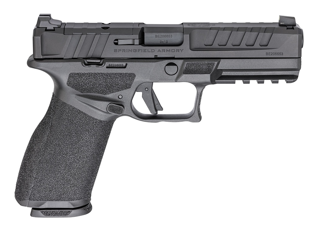 SPRINGFIELD ARMORY EC9459BLCU ECHELON  9MM LUGER 10+1 4.50" BLACK MELONITE STEEL BARREL & OPTIC READY/SERRATED STEEL SLIDE, BLACK POLYMER FRAME W/PICATINNY RAIL, TEXTURED GRIP