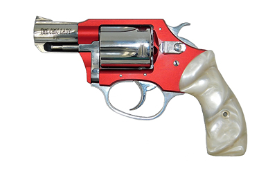 CHARTER ARMS 53826 CHIC LADY  38 SPECIAL 5 SHOT 2" HIGH POLISHED STAINLESS BARREL & CYLINDER, RED ANODIZED ALUMINUM FRAME, WHITE PEARLITE GRIP, EXPOSED HAMMER