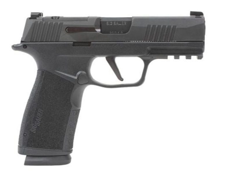 SIG SAUER 365XCA9BXR3 P365-XMACRO  COMPACT 9MM LUGER 17+1 3.70" BLACK BARREL, BLACK NITRON OPTIC READY/SERRATED SLIDE & FRAME W/PICATINNY RAIL, BLACK POLYMER W/INTERCHANGEABLE BACKSTRAP GRIP