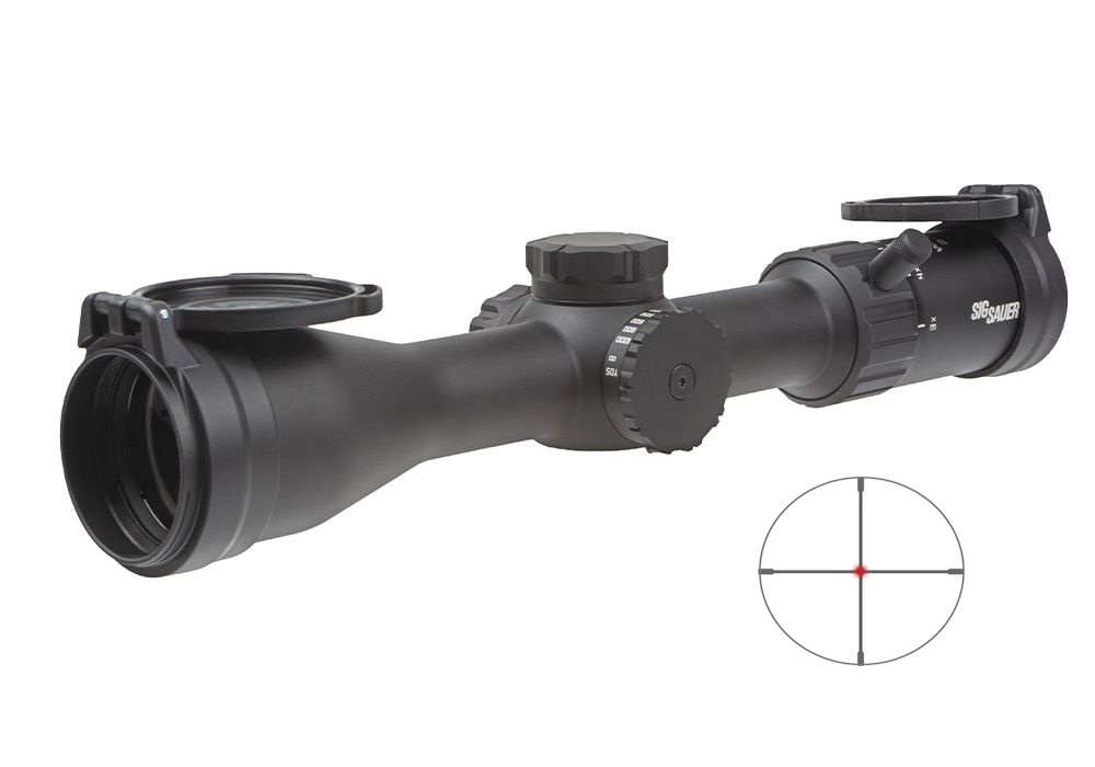 SIG SAUER ELECTRO-OPTICS SOW43003 WHISKEY4 SFP LOW PROFILE BLACK 3-12X44MM 30MM TUBE QUADPLEX RETICLE