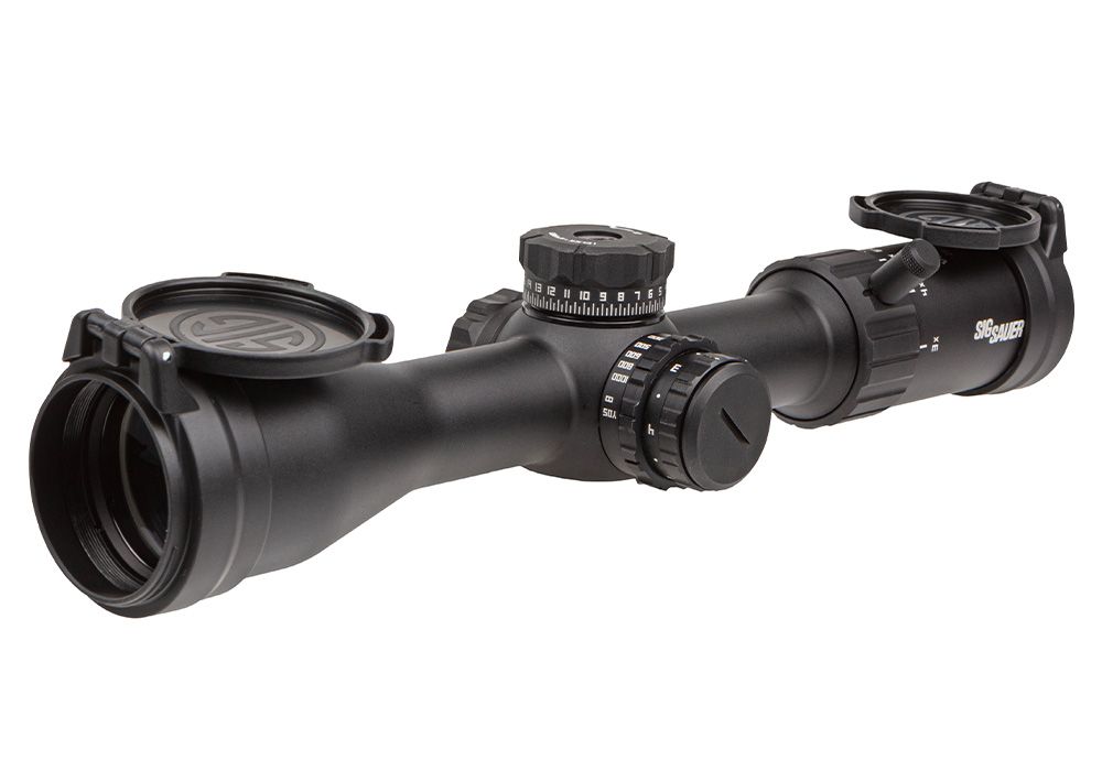 SIG SAUER ELECTRO-OPTICS SOW43001 WHISKEY4 SFP EXPOSED ZERO STOP BLACK 3-12X 44MM 30MM TUBE BDC-1 RETICLE