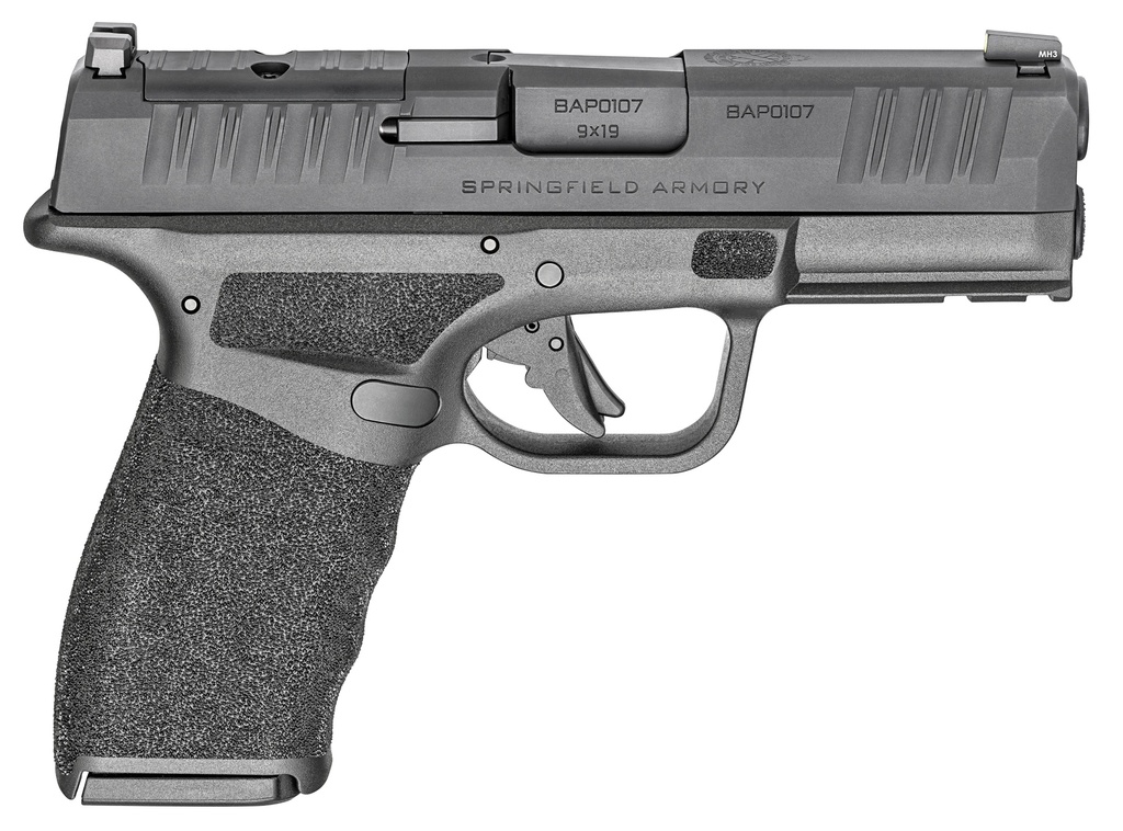 SPRINGFIELD ARMORY HCP9379BOSPLC HELLCAT PRO OSP COMPACT 9MM LUGER 10+1 3.70" BLACK MELONITE STEEL BARREL & OPTIC READY/SERRATED SLIDE, BLACK POLYMER FRAME W/PICATINNY RAIL, TEXTURED GRIP