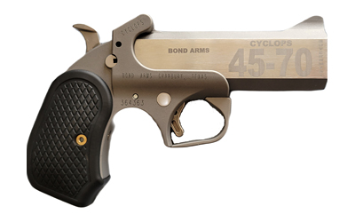 BOND ARMS BACY CYCLOPS  45-70 GOV 1RD SHOT 4.25" STAINLESS STAINLESS STEEL BARREL MATTE STAINLESS BLACK EXTENDED B6 RESIN GRIPS