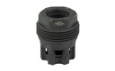 YANKEE HILL 4401MB28 SRX QD MINI MUZZLE BRAKE BLACK PHOSPHATE STEEL WITH 1/2"-28 TPI, 9MM, 1.10" OAL & 9.375" DIAMETER FOR SRX ADAPTERS