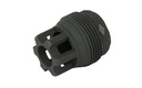 YANKEE HILL 4401MB24 SRX QD MINI MUZZLE BRAKE BLACK PHOSPHATE STEEL WITH 5/8"-24 TPI, 9MM, 1.10" OAL & 9.375" DIAMETER FOR SRX ADAPTERS