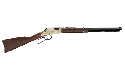 HENRY H004D4 GOLDEN BOY DELUXE 4TH EDITION 22 SHORT, 22 LONG OR 22 LR, 16 LR/21 SHORT CAPACITY, 20" BLUED OCTAGON BARREL, ENGRAVED BRASSLITE REC, AMERICAN WALNUT STOCK, AD. BUCKHORN SIGHTS