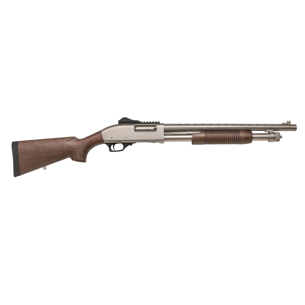 TOKAREV USA 21000409 TX3  12 GAUGE 18.50" 3" 5+1, NICKEL METAL FINISH, TURKISH WALNUT STOCK, FIBER OPTIC & GHOST RING SIGHT (ACCEPTS MOSSBERG 590 FURNITURE)