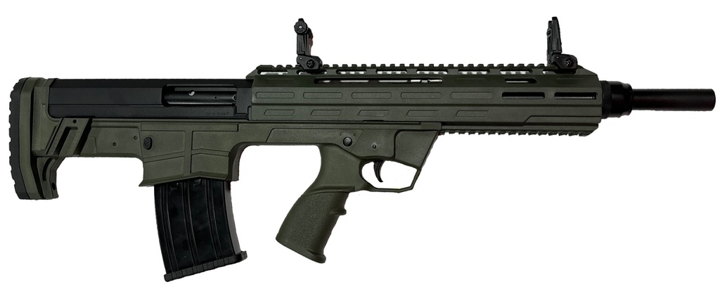 TOKAREV USA 21000129 TBP  12 GAUGE 3" 5+1 18.50", OD GREEN, CHEEK RISER COMPATIBLE BULL-PUP STOCK, FLIP-UP SIGHTS, 3 CHOKES